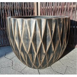 Durban, sort/guld polystone Krukke*