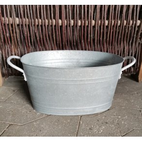 Lille oval zinkbalje med h�ndtag