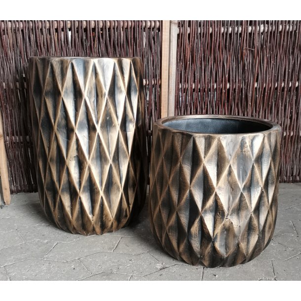 Samoa, sort/guld polystone Krukke*