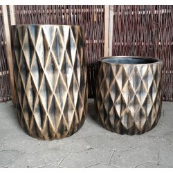 Samoa, sort/guld polystone Krukke*