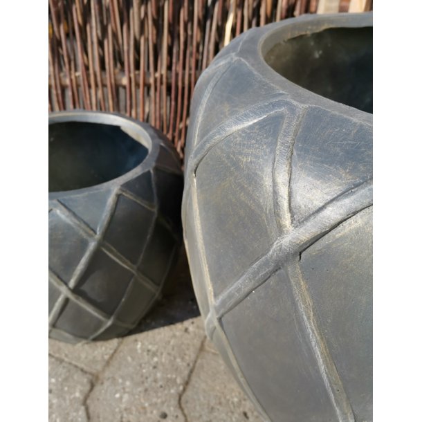 Togo, Brown Wash fiberstone Krukke