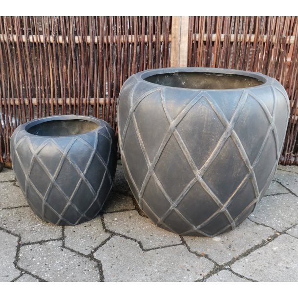 Togo, Brown Wash fiberstone Krukke