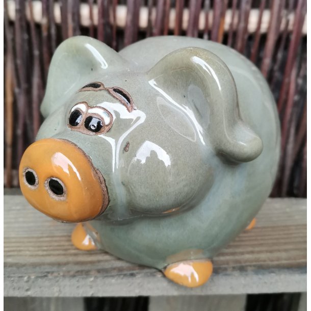 Wilma Gris, grn glaseret keramik