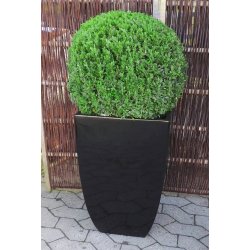 Firkantet blank sort  Polystone Krukke*