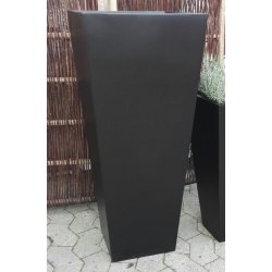 Firkantet konisk krukke 120 cm, sort polystone*