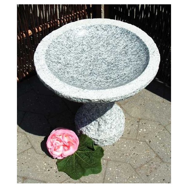 Fuglebad p sokkel, poleret indv.