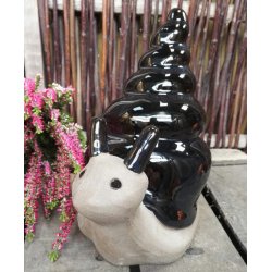 Snegl, blanksort keramik