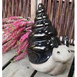 Snegl, blanksort keramik