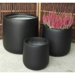 Vulcano krukke, sort polystone*