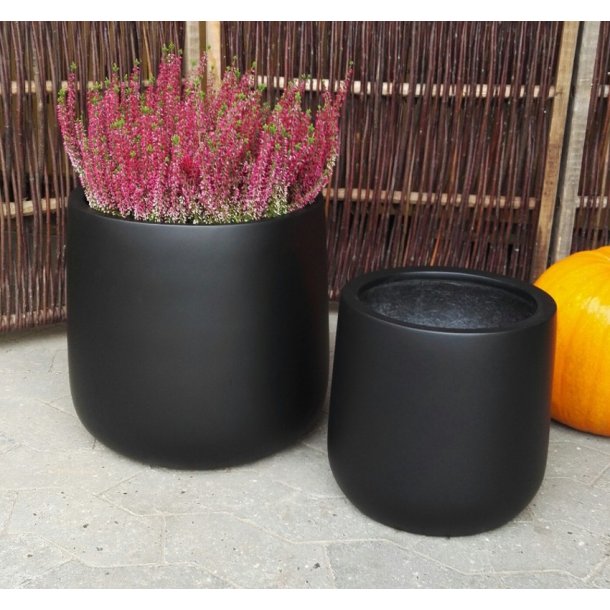 Vulcano krukke, sort polystone*