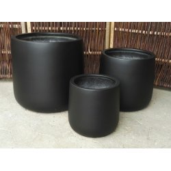 Vulcano krukke, sort polystone*