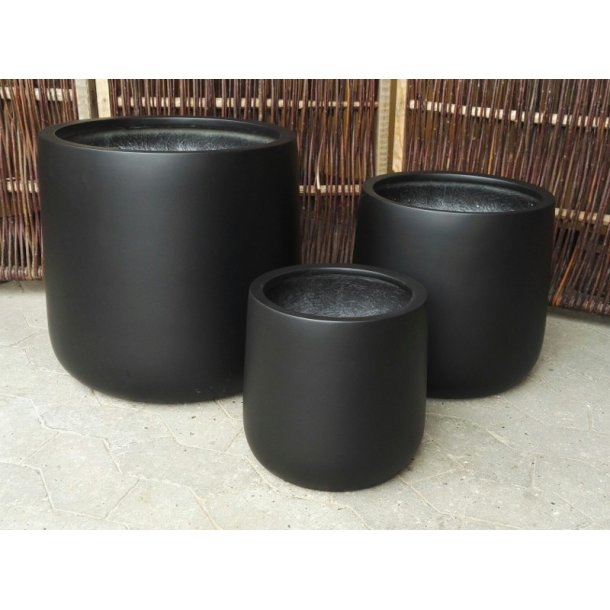 Vulcano krukke, sort polystone*